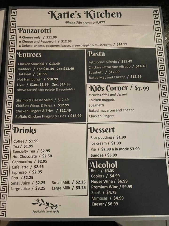 Menu At Katie S Kitchen Restaurant London   R9a6 Katies Kitchen Menu 2021 08 