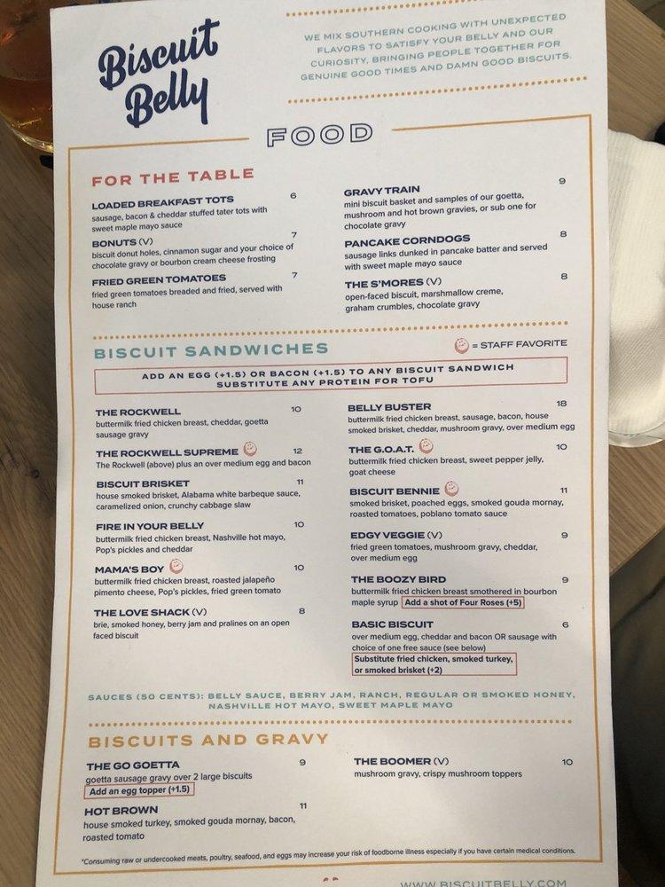 Menu At Biscuit Belly Evansville Restaurant Evansville