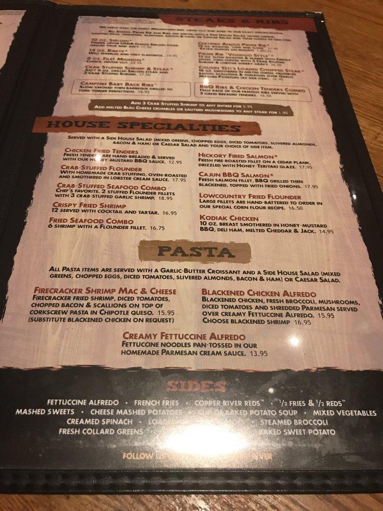 Menu at Copper River Grill of Easley pub & bar, Easley, 102 Southern