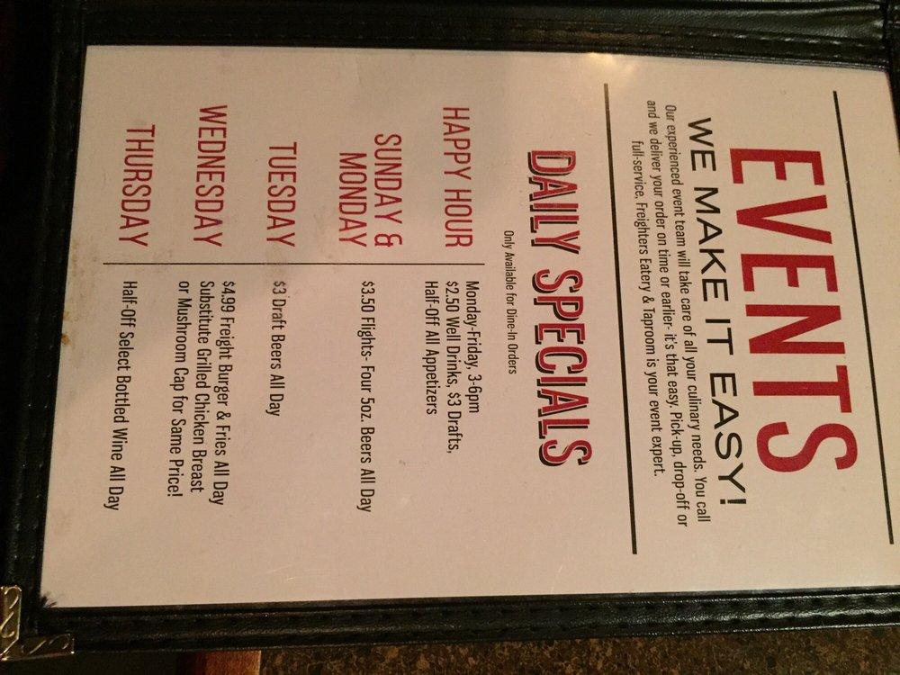 Menu at Freighters Eatery & Taproom restaurant, Port Huron