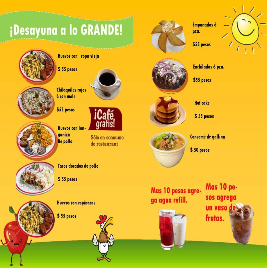 Carta del restaurante Pollo Gigante De Paraíso, Paraíso