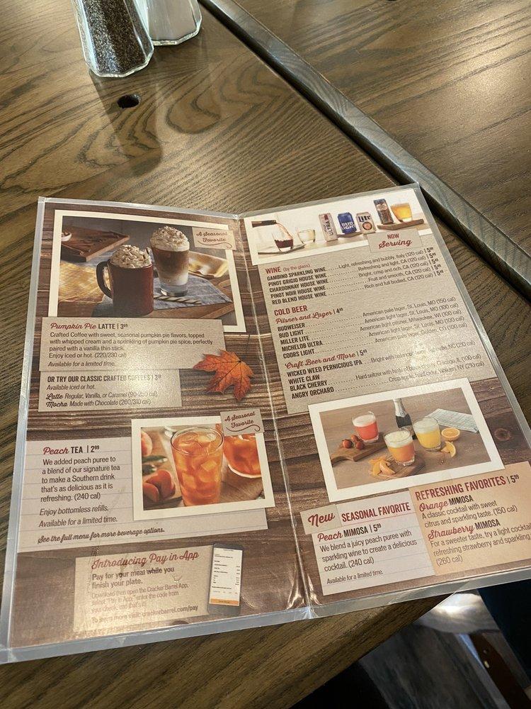 Menu at Cracker Barrel Old Country Store, Kernersville