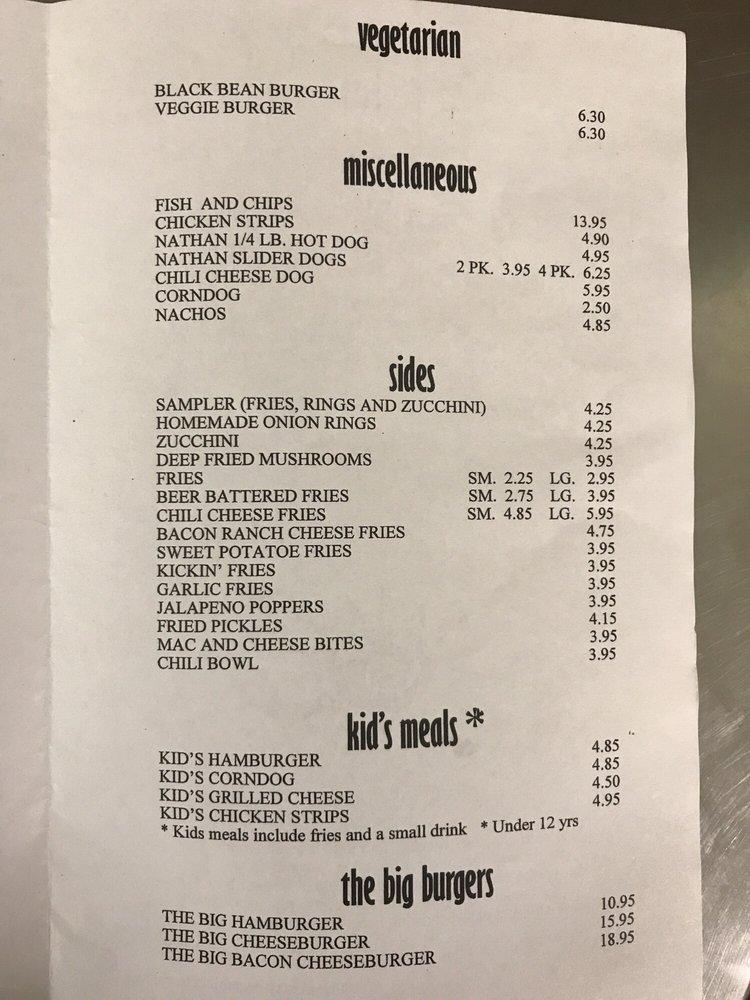 Menu at Garlands Hamburgers restaurant, Grover Beach