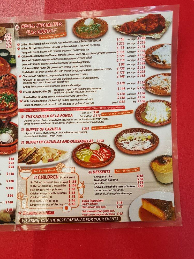 Carta del restaurante La Fonda del las Piñatas, Cancún, 46
