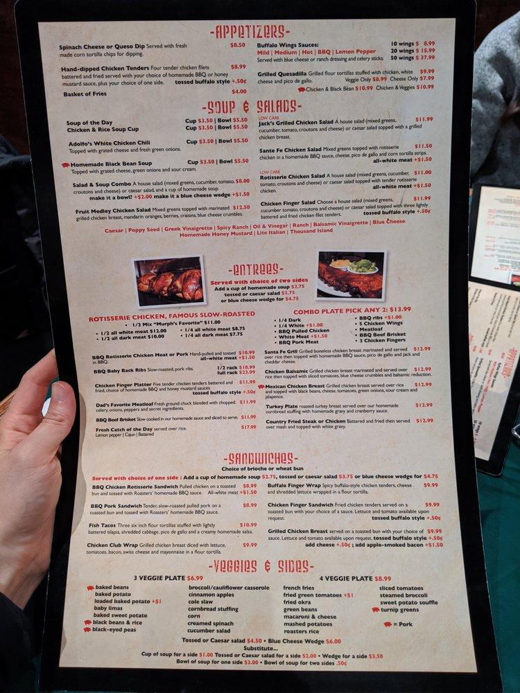 Menu at Roasters BBQ, Sandy Springs, Roswell Rd