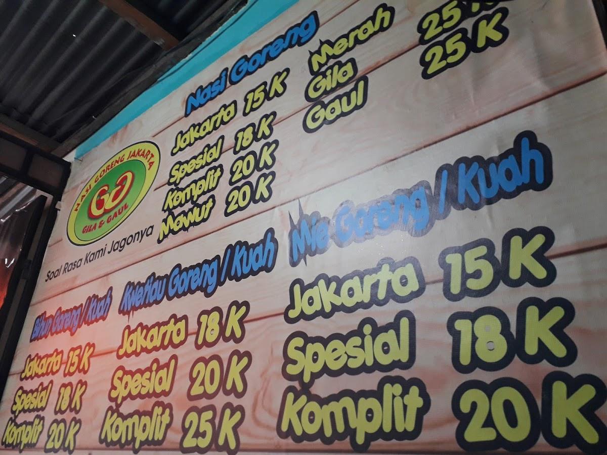 Menu At Nasi Goreng Jakarta Gila Gaul Restaurant Makassar Jl Andi