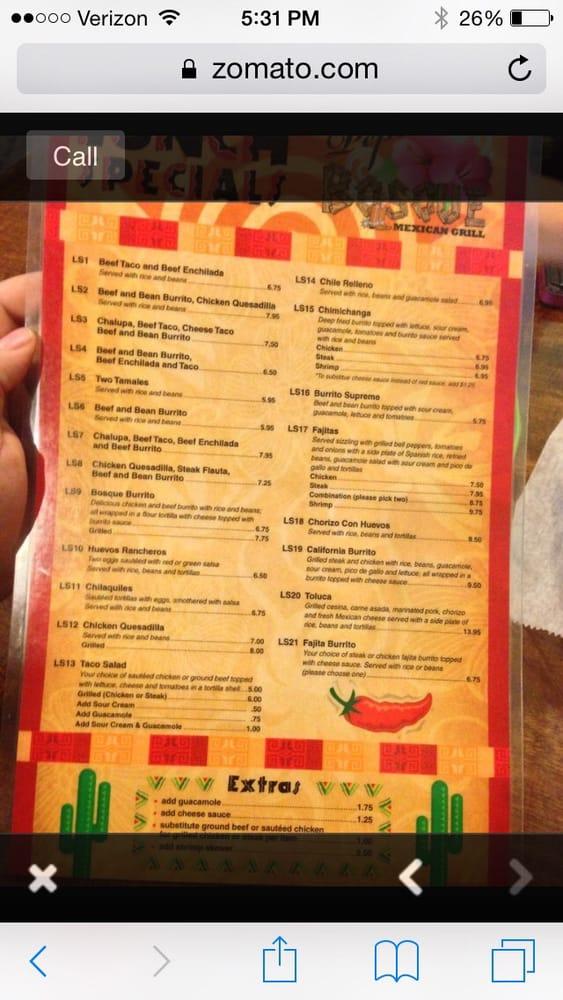 Menu at Pepe’s Bosque Mexican Grill restaurant, D'Iberville