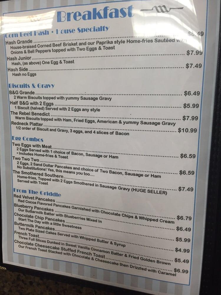 Menu at the Go Go Diner restaurant, North Fort Myers
