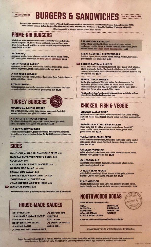 Menu at Bagger Dave's Burger Tavern - Birch Run restaurant, Birch Run ...