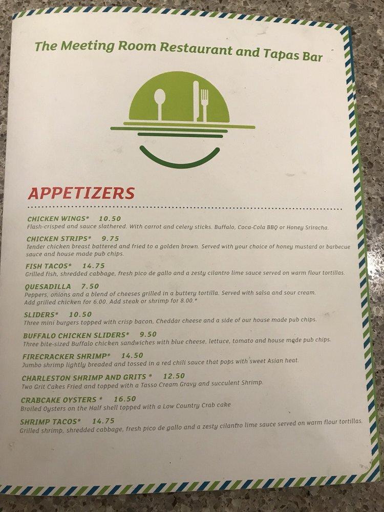 Menu at The Meeting Room Restaurant & Tapas Bar, Charleston