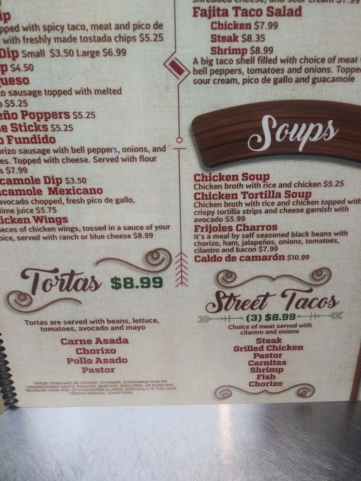 Menu At El Rodeo Mexican Grill Restaurant Dunlap