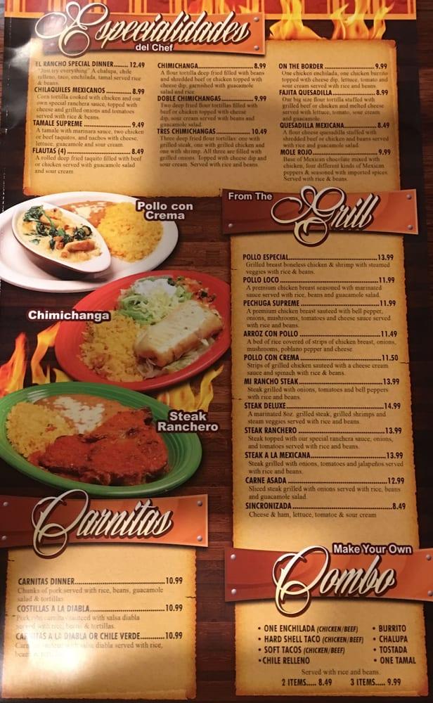 Menu at El Toro Loco restaurant, Memphis, Poplar Ave