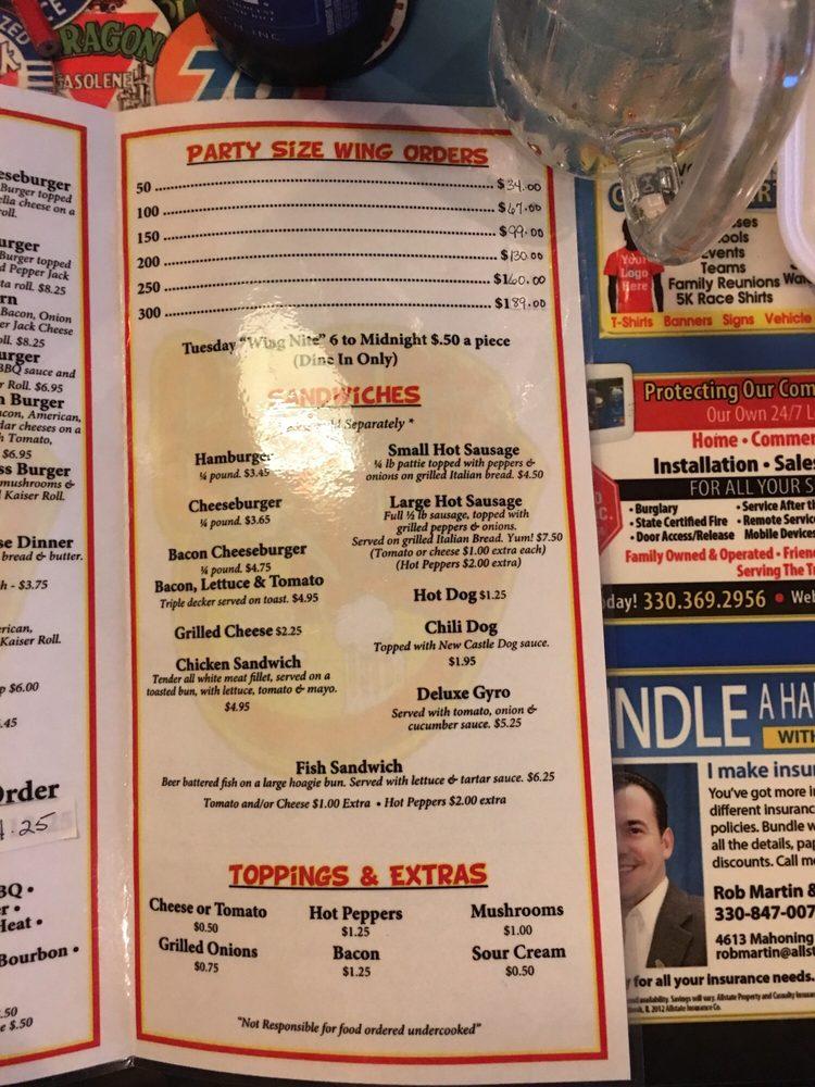 Menu at Gasoline Alley pub & bar, Niles