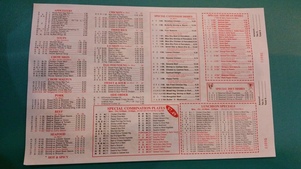 Menu at Great Wall Buffet restaurant, Kokomo