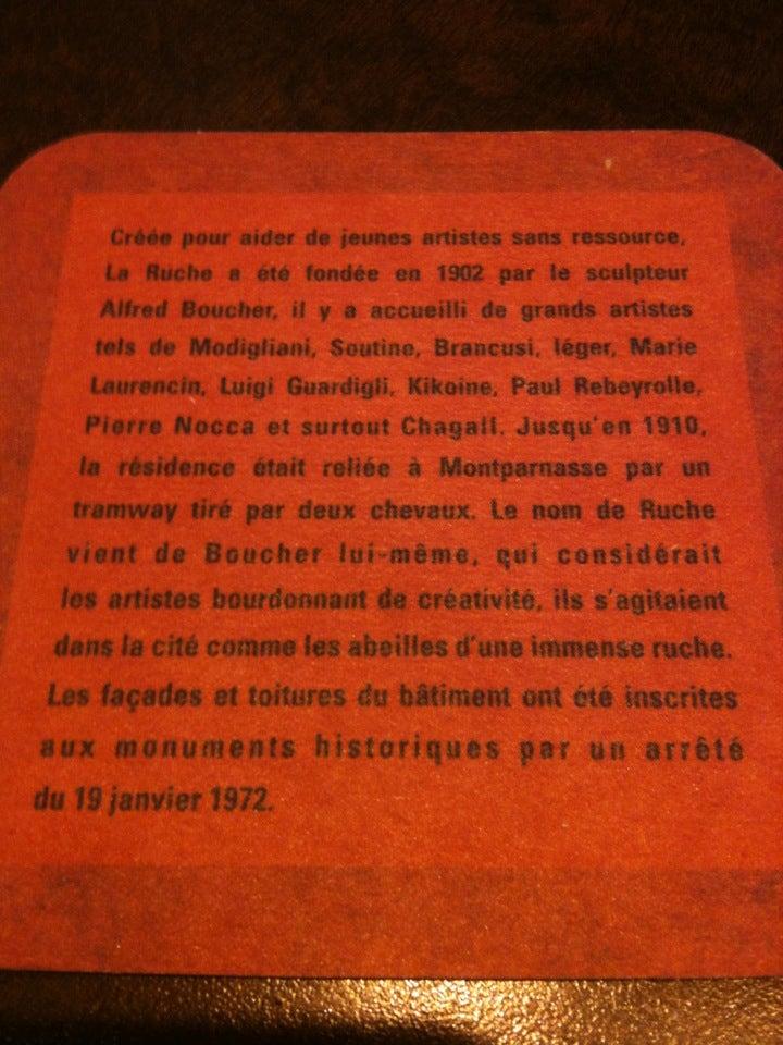 Menu de La Ruche