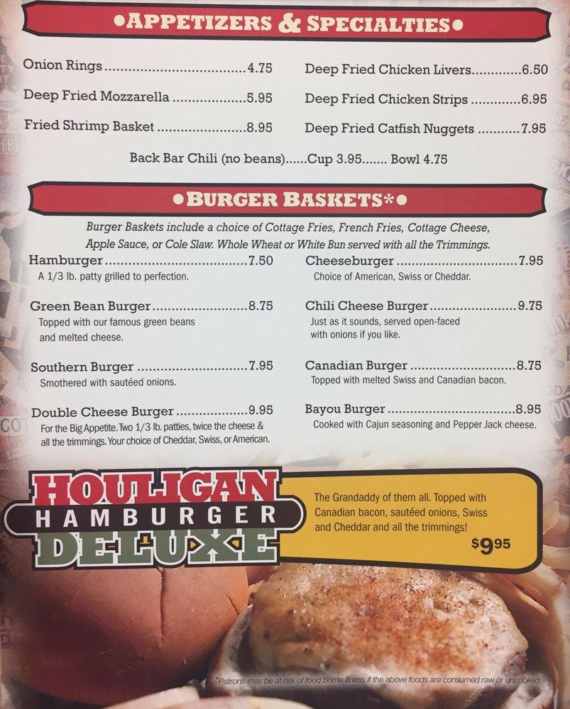 Menu at The Bros. Houligan restaurant, Tulsa, E 15th St