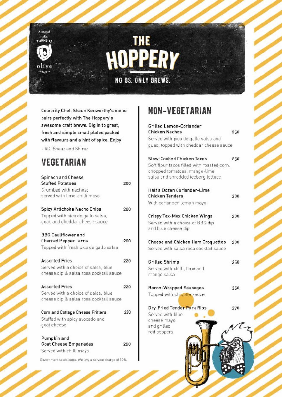 Menu at The Hoppery, Hyderabad, Inside Durgam Cheruvu