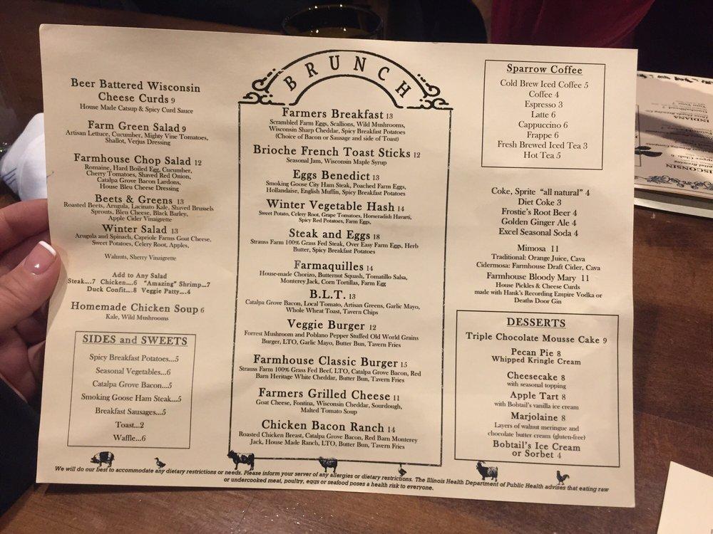 Menu at Thomas and Dutch restaurant, Evanston