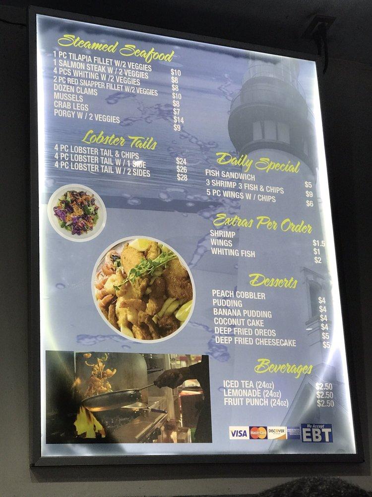 Menu at Lighthouse Fish Market restaurant, New York City, Frederick