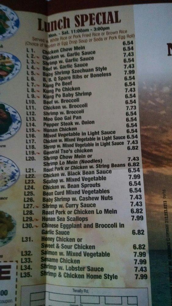 Carta del restaurante Wok Oriental, Englewood, 11 Nathaniel Pl