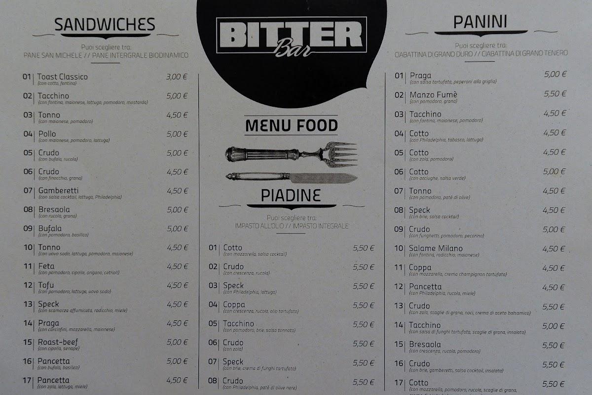 Menu di Bitter Bar 