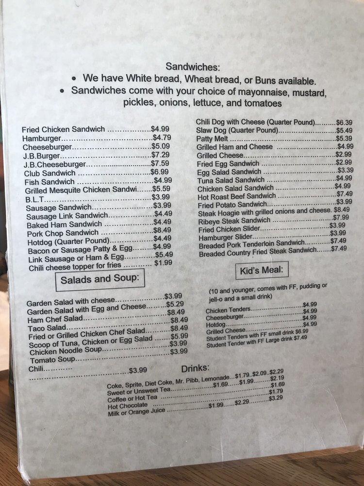 Menu at Everybody's Restaurant, Baldwin
