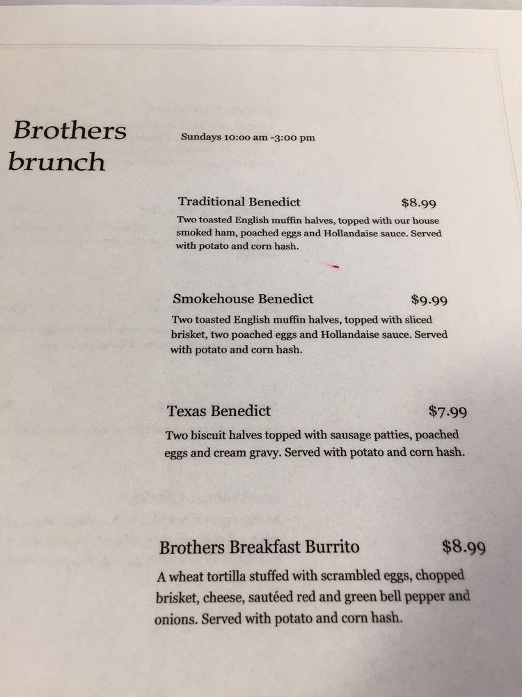Menu at Brothers Smokehouse steakhouse, Graham, TX16