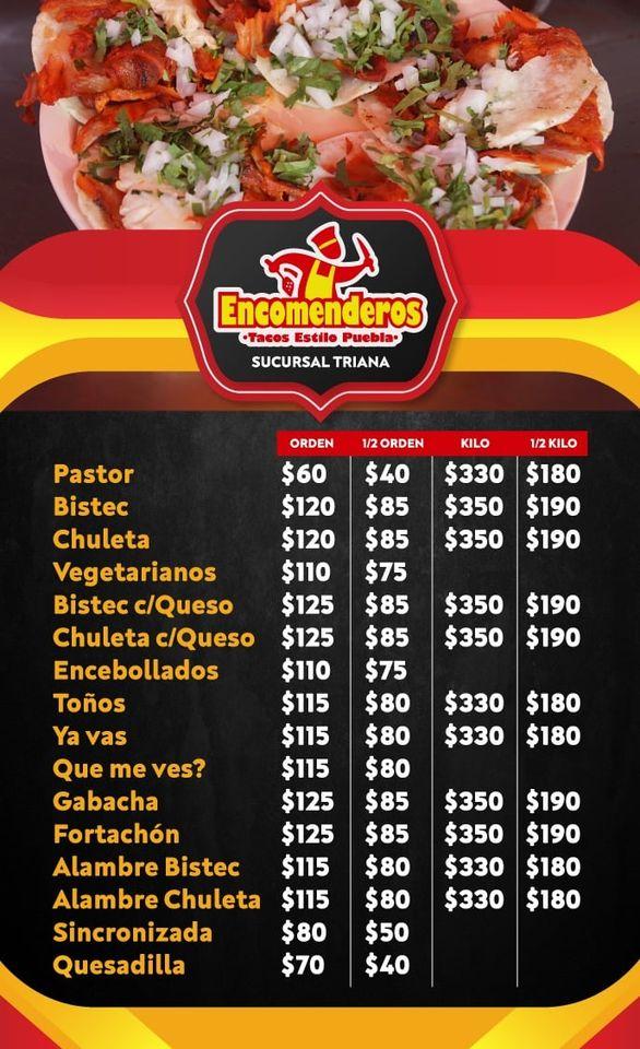 Menu At Encomenderos Restaurant, Torreón, Blvd. Gral. Pedro Verona 