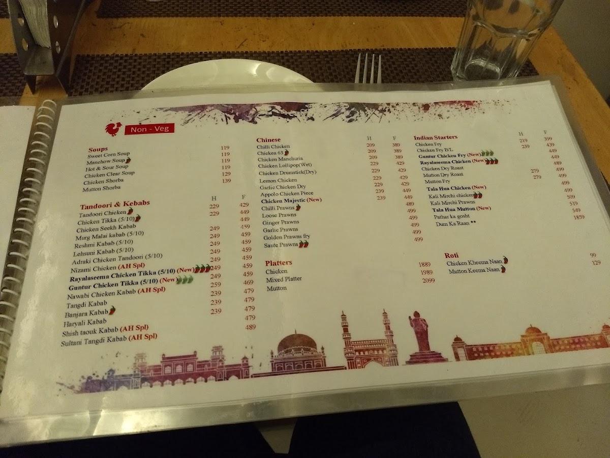 Ancient Hyderabad menu