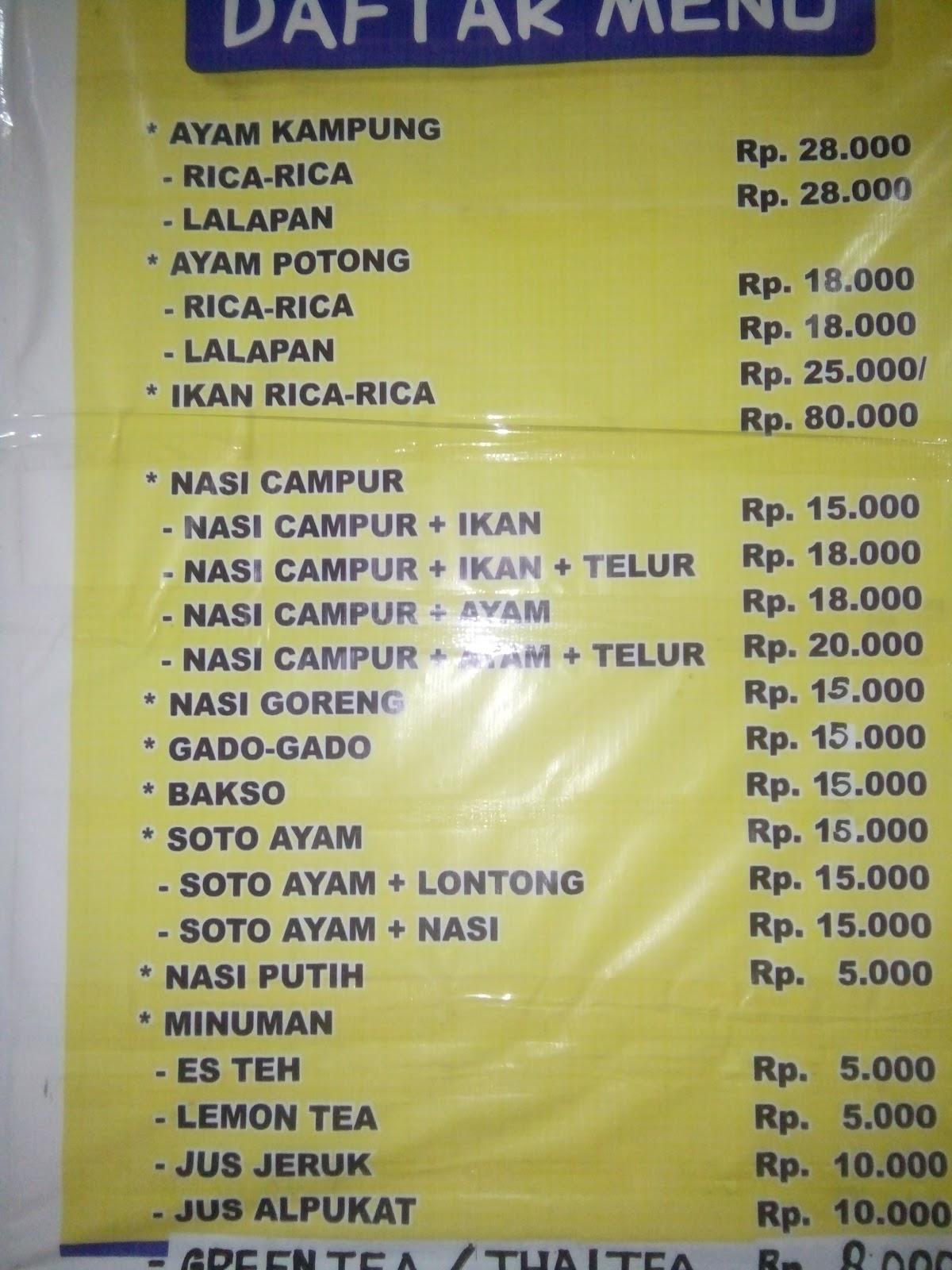 Menu At Warung Nikmat Belopa Khas Ayam Kampung Restaurant Indonesia