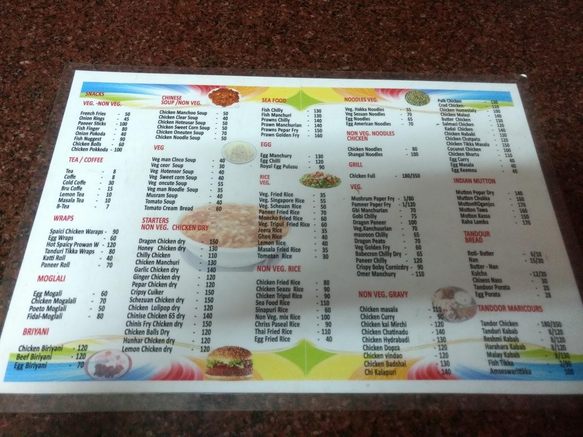 Menu at Federal Restaurant Mookkannoor