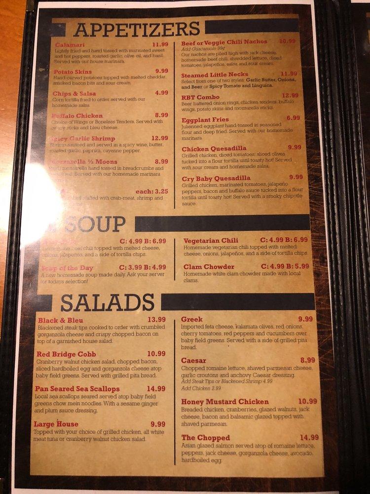 Menu at Red Bridge Tavern pub & bar, East Providence