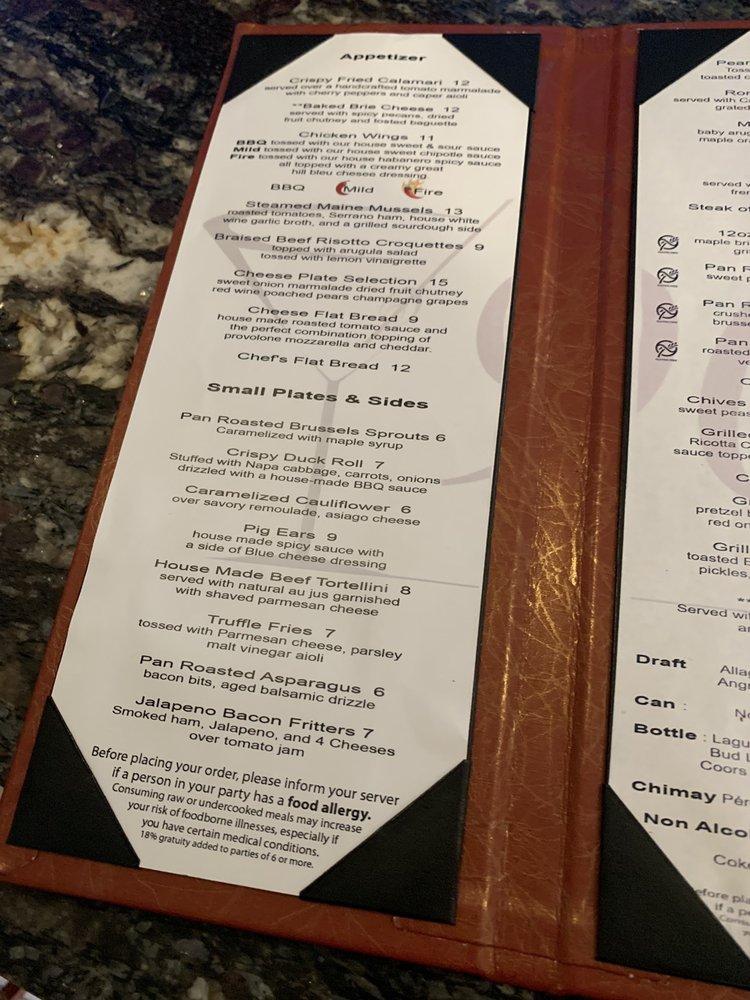 Menu at 90 restaurant, Winthrop