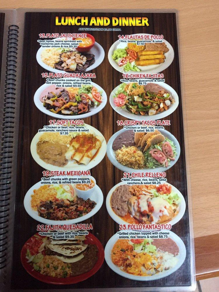 Menu at Mi Guadalajara Mexican Restaurant, San Antonio, Culebra Rd