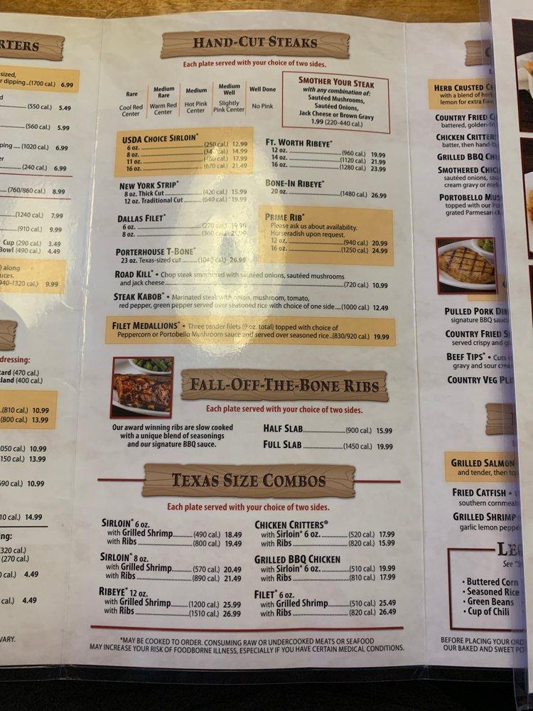 Menu at Texas Roadhouse BBQ, Rockledge