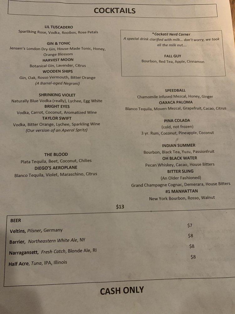 Menu at Lost At Sea pub & bar, Long Beach