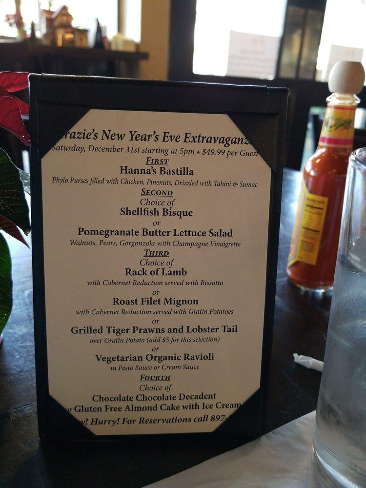 Menu at Grazie Restaurant, Novato