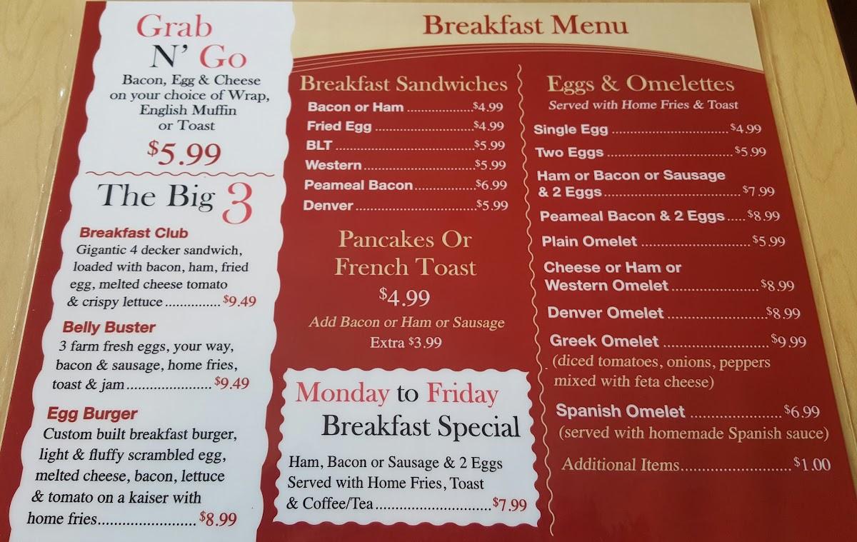 Menu at Norm's Restaurant, Hanover