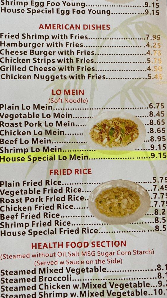 Menu at New Chopsticks restaurant, Monroe