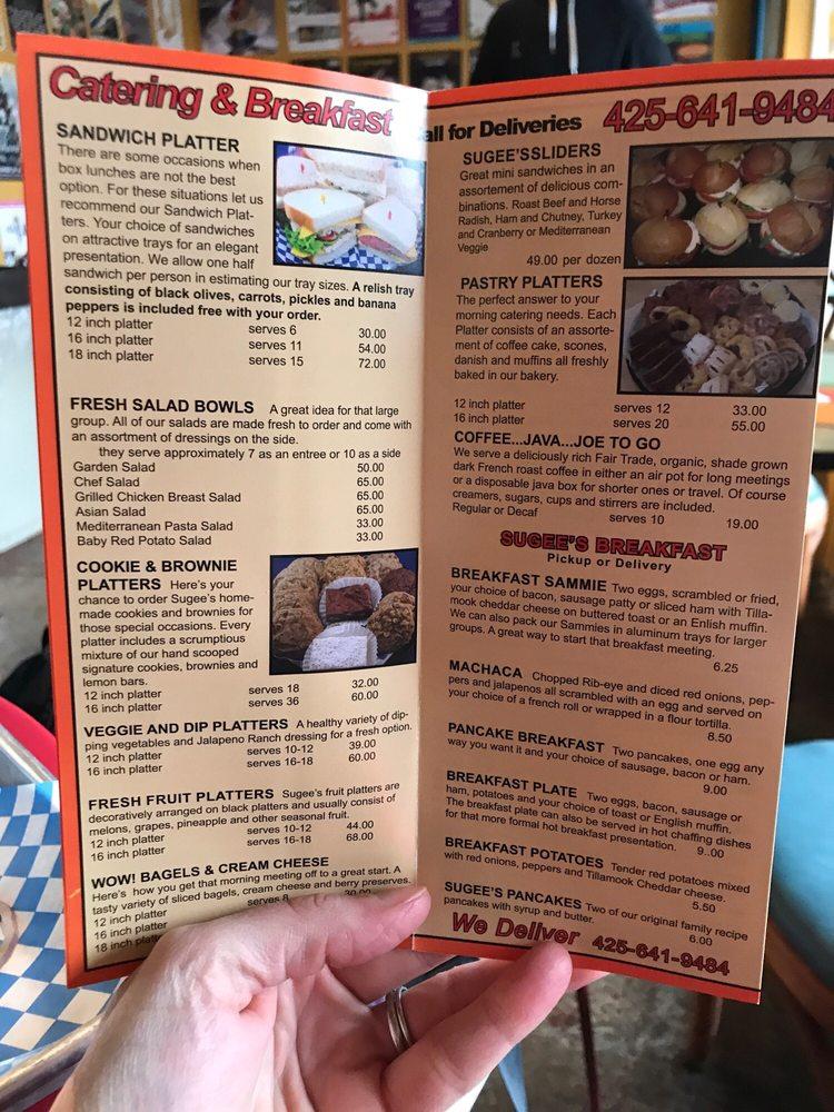 Menu at Sugee's Box Lunch Company restaurant, Bellevue, NE 20th St