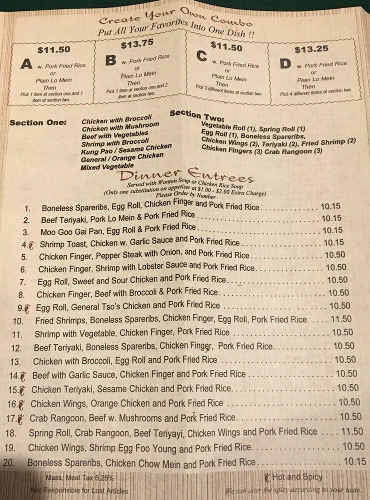 Menu at Golden Peacock restaurant, Westfield