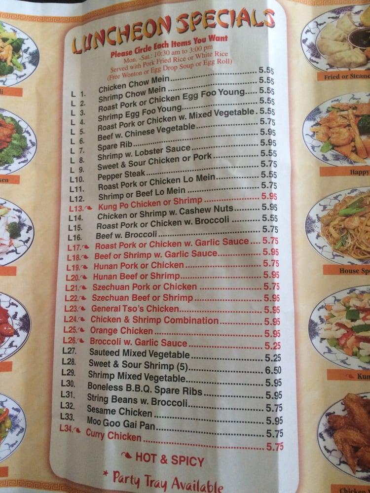 Menu at Top Chef restaurant, Fredericksburg