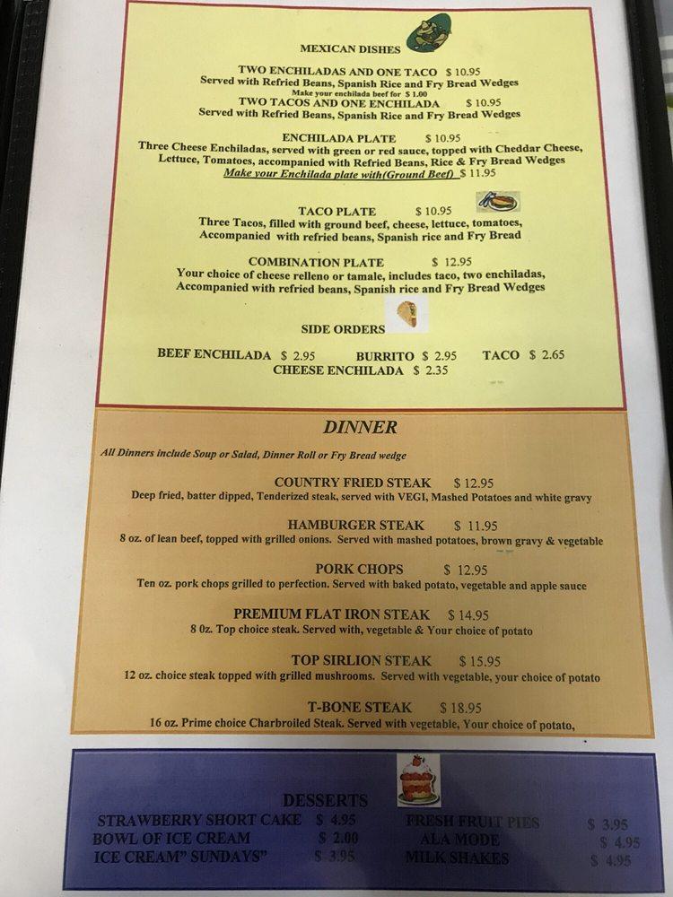 Menu at Keams Canyon Cafe, Keams Canyon, 403 AZ264 Suite B