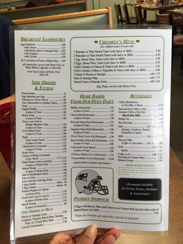 Menu at Courtyard Restaurant, Fairhaven