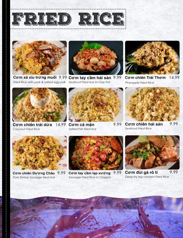 Menu at Tràm Chim Live King Crab restaurant, Westminster, Beach Blvd A