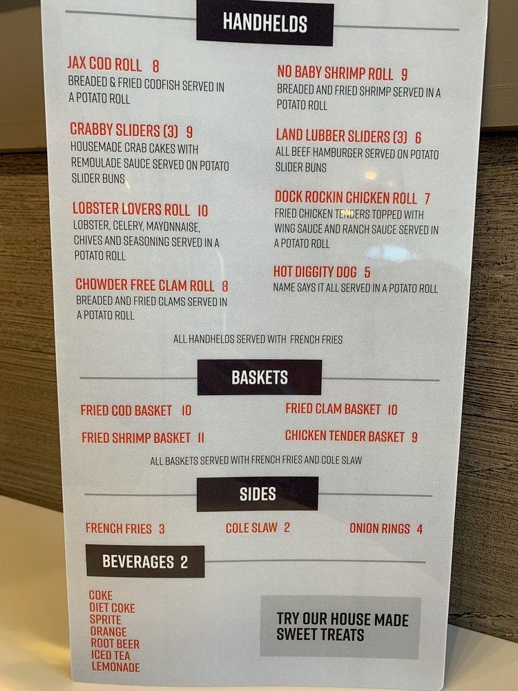 Menu at Jax Fish Fry desserts, Jacksonville