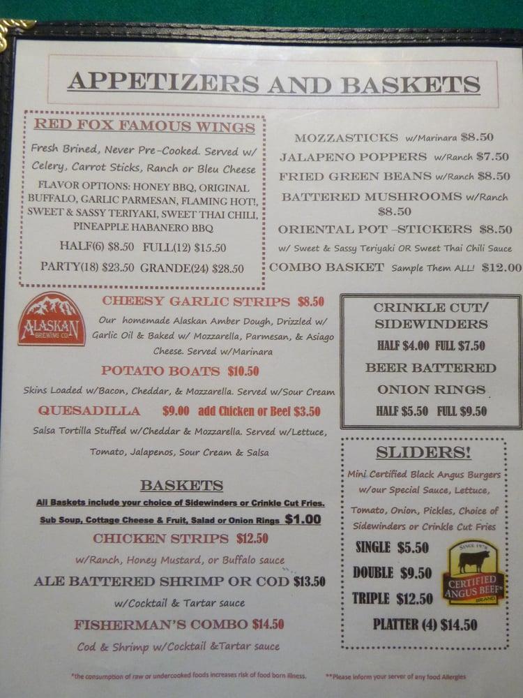 Menu at Red Fox Bar & Grill, Fairbanks