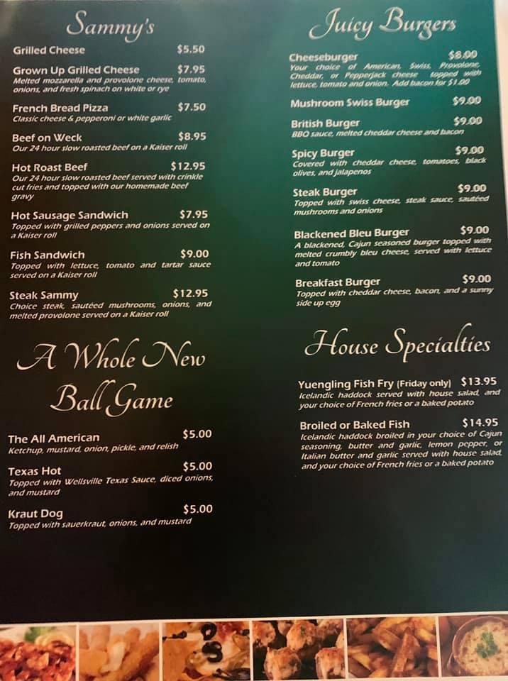 Menu at Corner Bar & Restaurant, Bradford, 42 Mechanic St