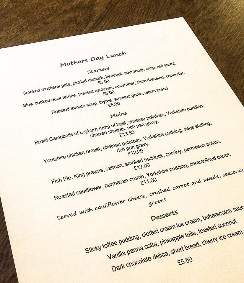 Menu at Middlemoor Farm Cafe, Richmond, Middlemoor Farm