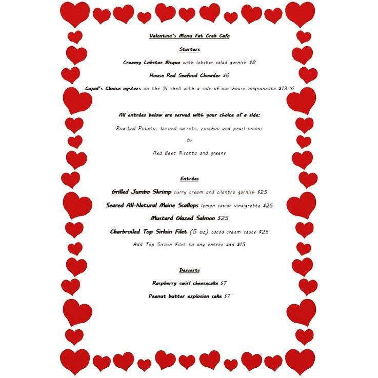 Menu at The Fat Crab Cafe, Lancaster